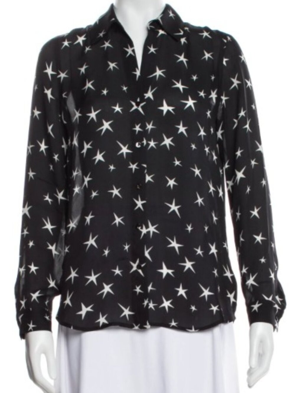 L'Agence Nina Star Print Silk Blouse